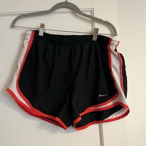 Nike running shorts black with red and white stripe size medium